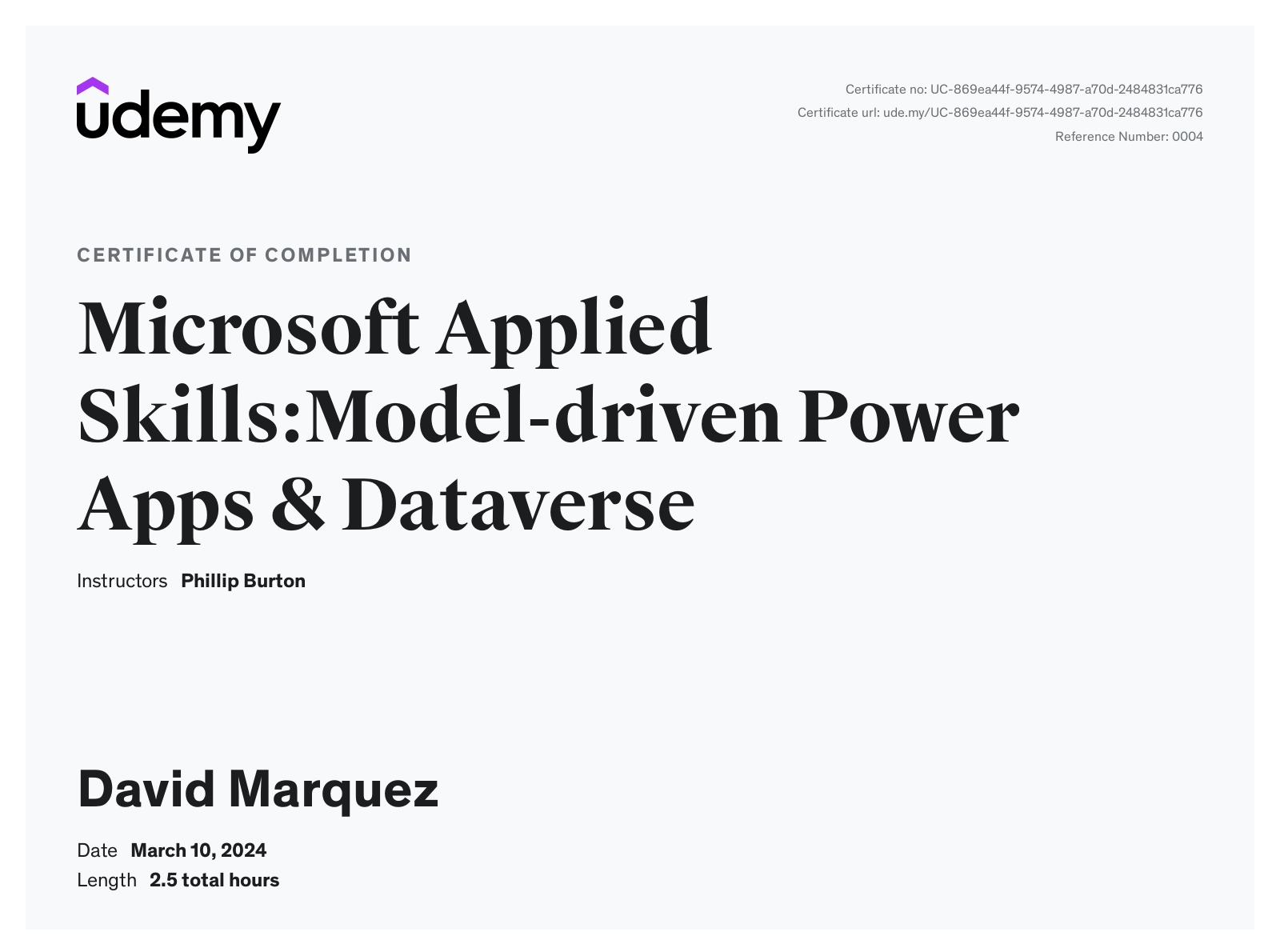 Udemy: Model-driven Power Apps & Dataverse